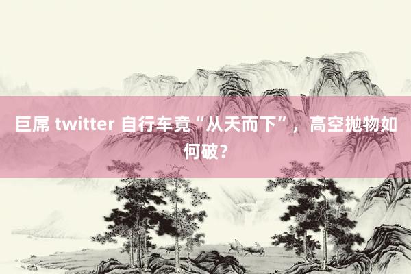 巨屌 twitter 自行车竟“从天而下”，高空抛物如何破？