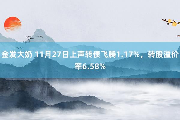 金发大奶 11月27日上声转债飞腾1.17%，转股溢价率6.58%