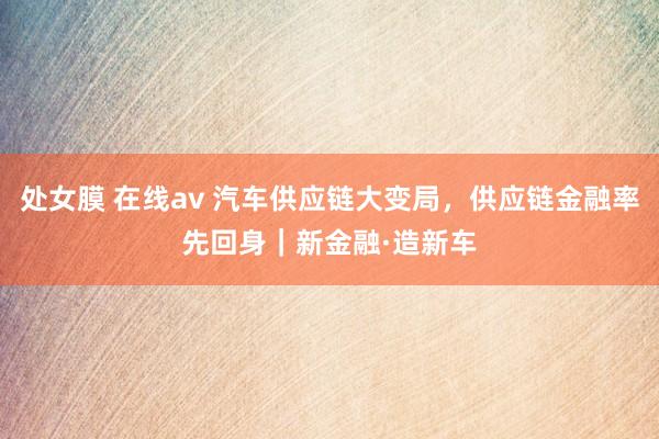 处女膜 在线av 汽车供应链大变局，供应链金融率先回身｜新金融·造新车