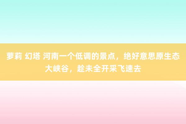 萝莉 幻塔 河南一个低调的景点，绝好意思原生态大峡谷，趁未全开采飞速去