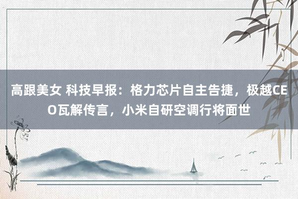 高跟美女 科技早报：格力芯片自主告捷，极越CEO瓦解传言，小米自研空调行将面世