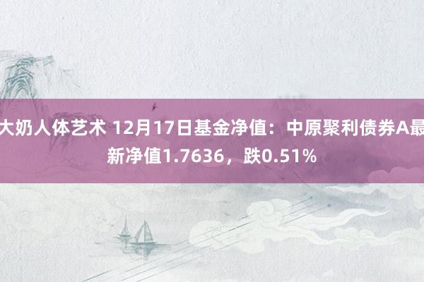 大奶人体艺术 12月17日基金净值：中原聚利债券A最新净值1.7636，跌0.51%