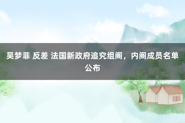 吴梦菲 反差 法国新政府追究组阁，内阁成员名单公布
