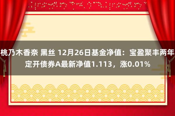 桃乃木香奈 黑丝 12月26日基金净值：宝盈聚丰两年定开债券A最新净值1.113，涨0.01%