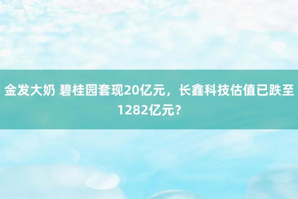 金发大奶 碧桂园套现20亿元，长鑫科技估值已跌至1282亿元？