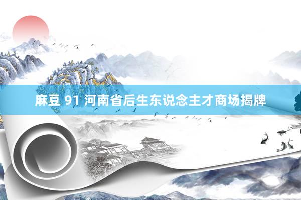 麻豆 91 河南省后生东说念主才商场揭牌