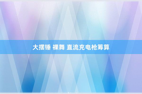 大摆锤 裸舞 直流充电枪筹算