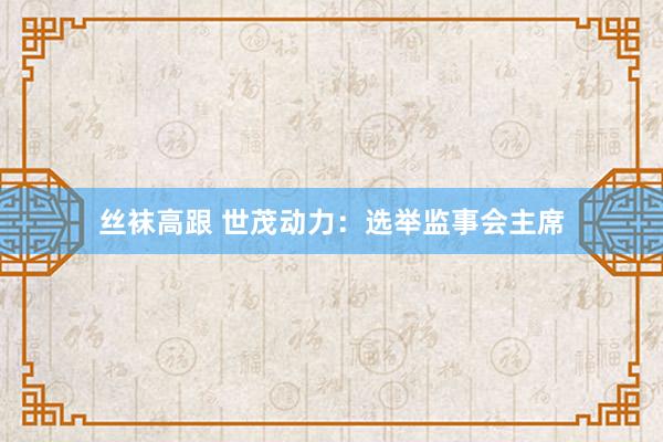 丝袜高跟 世茂动力：选举监事会主席